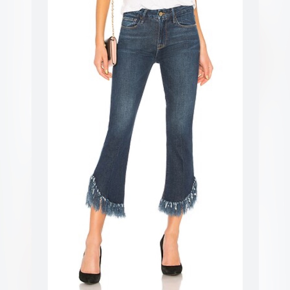 FRAME denim 
Le Crop Mini Boot in Bayberry